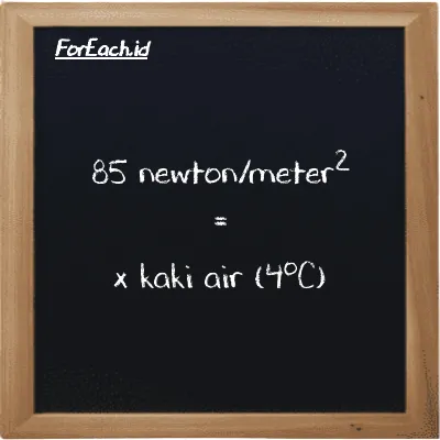Contoh konversi newton/meter<sup>2</sup> ke kaki air (4<sup>o</sup>C) (N/m<sup>2</sup> ke ftH2O)